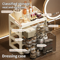 Boîtes de rangement transparentes pour cosmétiques, organisateur de comptoir de maquillage, tiroir de bureau, boîte de rangement multifonctionnelle pour la vanité