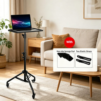 Support de sol réglable, extensible, léger et portable pour ordinateur portable, trépied avec roulettes, support pour tablette, projecteur et téléphone portable - Hauteur réglable