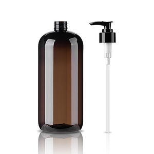 Plastic White Amber Round <strong>Bottle</strong> Customized Logo <strong>250ml</strong> 500ml 1000ml 1 Liter Cosmetic Packaging Screen Printing <strong>PET</strong> Lotion <strong>Bottle</strong> - Product Image 3
