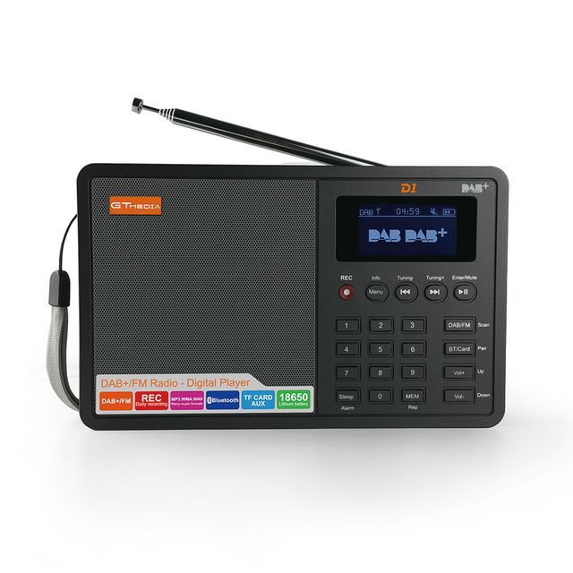 Factory Price GTMEDIA D1 Portable Digital DAB Radio Receiver Am DAB+ FM+BT with 1.8 Inch LCD Display