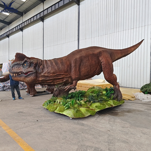 巨大な茶色のロボットティラノサウルス恐竜公園リアルライフサイズアニマトロニクスT-REX像屋内ショッピングモール - Product Image 3