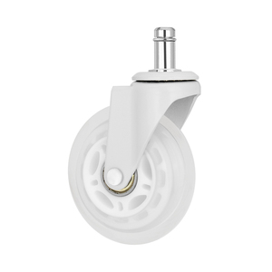 Ruedas giratorias para silla <span class=keywords><strong>de</strong></span> oficina <span class=keywords><strong>de</strong></span> 3 pulgadas, ruedas giratorias para muebles <span class=keywords><strong>de</strong></span> silla <span class=keywords><strong>de</strong></span> oficina <span class=keywords><strong>de</strong></span> PU, proceso <span class=keywords><strong>de</strong></span> chapado <span class=keywords><strong>blanco</strong></span> con palanca silenciosa <span class=keywords><strong>de</strong></span> freno - Product Image 5