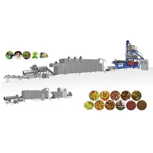 800-1000kg/h Twin Screw Extruded Dog Cat Food Machine Fish Feed Processing Plant