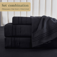 Ensemble de literie quatre pièces en polyester brossé brodé, multicolore, pour la maison, l'hôtel, vente en gros, commande personnalisée