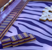 Ensemble de tuiles de Mahjong américain de luxe, profondément sculptées et peintes, motif patte de tigre et queue de chat, avec tapis en néoprène de 33 pouces assorti, 160 pièces, acrylique 3 couches