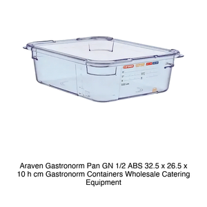 Bac alimentaire ABS GN 1/2 32,5 × 26,5 × 10 h cm, 5,95 L, sans couvercle, -40/+80 ° C Araven - Product Image 2
