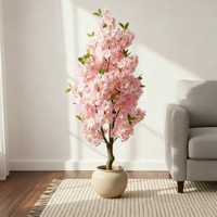 130cm Künstlicher Kirschblütenbaum Hochwertige Simulationsblumen Hochzeits- und Partydekoration Innenbereich Immergrüne Valentinstag-Dekoration