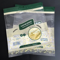 Sacs en plastique personnalisés imprimés pour tortillas, avec fermeture éclair, scellage sur 3 côtés, sacs à fermeture éclair transparents, pochettes alimentaires plates pour l'emballage du pain pita