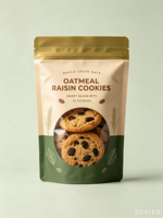 Sachet en papier kraft refermable avec fenêtre transparente, scellé sur trois côtés, qualité alimentaire, pour emballage de snacks, impression personnalisée pour biscuits et gâteaux