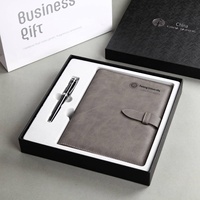 Carnet de notes professionnel A5 personnalisé en similicuir de haute qualité, reliure à feuilles mobiles, stylo métallique, coffret cadeau avec logo en relief