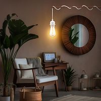 Câbles d'alimentation Sunssy E26 E27 avec douille de lampe à filetage complet, 1,8 m, 3,5 m, 6 m, avec interrupteur, prise EU pour luminaires suspendus à LED