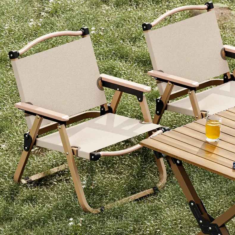 Cadeira Kermit dobrável para acampamento ao ar livre, cadeira de madeira portátil com mochila para pesca e piquenique, com reforço de instalação gratuita