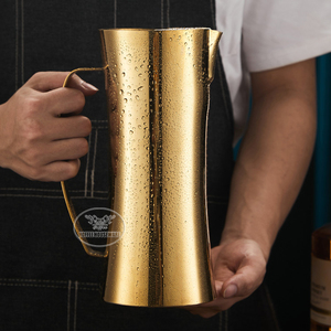 Luxe 1.5L 50oz Or En Acier Inoxydable Pichet À Eau Cuisine Drinkware Restaurant Pichet À Eau Froide Glace Garde Jus Thé <span class=keywords><strong>Carafe</strong></span> En Métal - Product Image 6