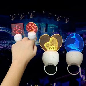 Eco-Friendly Acrylic Ring <b>Light</b> 15 RGB Colors Personalized Logo Printing LED Lamp ROMANCE Style Business Gift <b>Party</b> Supplies - Product Image 4