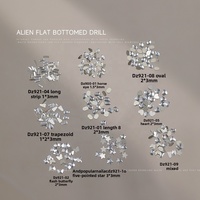 Paso Sico Breloques 3D pour ongles, mini assortiment de strass en cristal à dos plat, scintillants, ultra-fins, ovales et sans couture