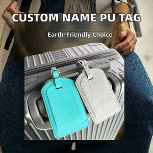 Personalized Name <b>ID</b> PU Leather Eco-Friendly High Quality Durable Travel Luggage <b>Tags</b> Letter Pattern Custom Logo Fashionable - Product Image 2