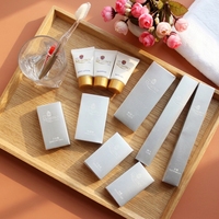 Kit d'articles de toilette jetables haut de gamme personnalisés pour hôtels, ensemble d'accessoires de salle de bain jetables sur mesure pour hôtels