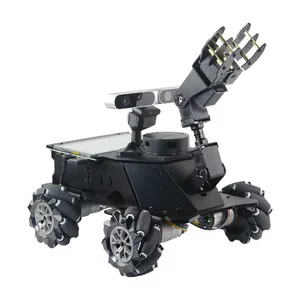 Wholesale 4dof robot arm-Assembled MROS Lidar Car Mecanum Wheel Robot Car with 4DOF Robotic Arm 7" Touch Screen Range 12M/39.4FT