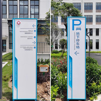 Panneau d'indexation directionnel vertical sur pied en acrylique, avec source lumineuse néon, étanche IPX6, pour magasins, parcs, écoles