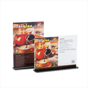 <span class=keywords><strong>Porte</strong></span>-menu de <span class=keywords><strong>table</strong></span> en acrylique double face en forme de T pour conférences, réunions et bureaux - Product Image 6