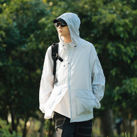 Vestes unisexes style montagne UPF50+ antibactériennes résistantes à l'eau en Spandex/Nylon pour sports de plein air à manches longues