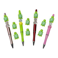 Perles focales en silicone en forme de tortue 3D, sans BPA, qualité alimentaire, pour la dentition des animaux, fabrication de chaînes de sucettes, bracelets, stylos et bijoux DIY