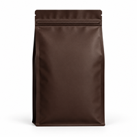 Sachet refermable de qualité alimentaire ECO Source Factory, avec fermeture éclair marron, pour l'emballage de poudre de café