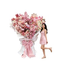Bouquet de roses artificielles géantes, accessoires de décoration, grandes fleurs artificielles pour la mise en scène et la décoration d'ambiance des vitrines