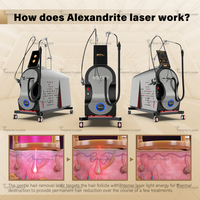 Machine d'épilation au laser Nd Yag à impulsions longues professionnelle pour salon de beauté, 755 nm 1064 nm, machine d'épilation au laser Alexandrite