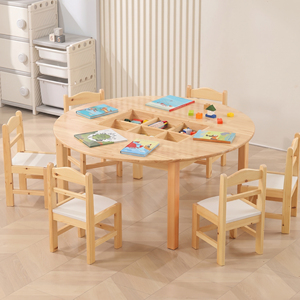 Ensemble table et chaise en bois pour salle de classe, mobilier préscolaire, maternelle, garderie, espace d'apprentissage, équipement scolaire - Product Image 1
