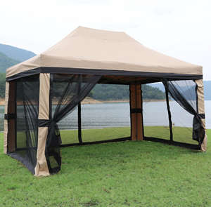 Gazebo publicitario de hierro y acero para exteriores de alta calidad Uplion, toldos manuales plegables de tela de larga duración para Pabellón, pérgola de jardín - Product Image 5