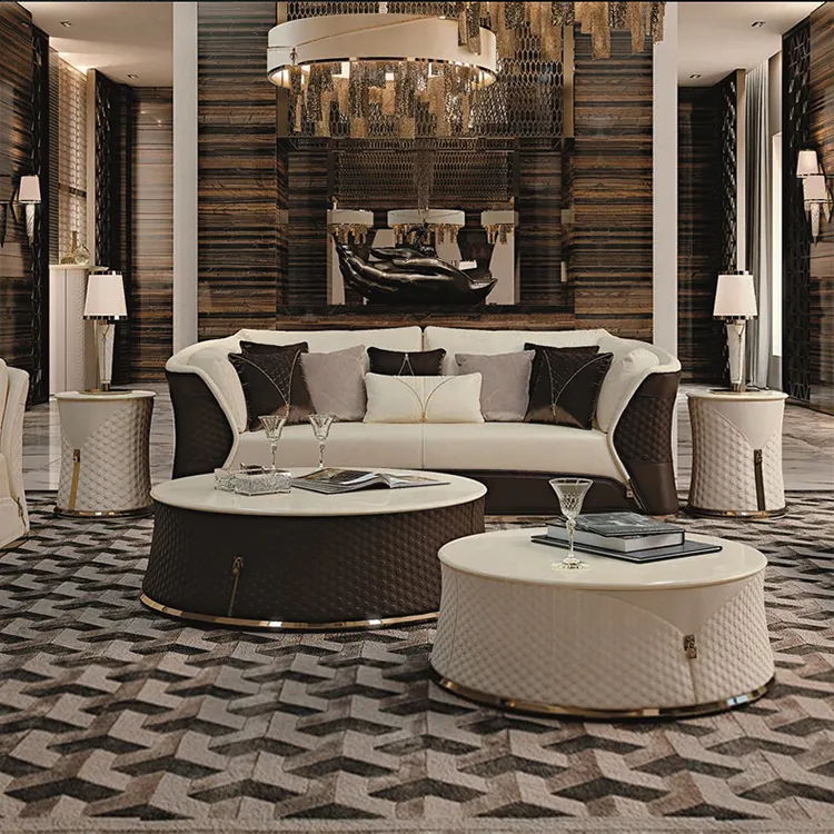 Italien moderne conçu peut être personnalisé canapé en cuir ensemble de luxe salon meubles chesterfield salon 3 places canapé