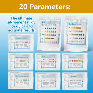 우물 연못 수영장 물 테스트 스트립 20 in 1 수질 테스트 식수 테스트 키트 경도 염소 가정용 - Product Image 2