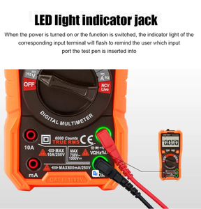 Victor 890h + 6000 contagem auto-range testador, verdadeiro rms inteligente queimadura-prova de queimaduras ncv meter - Product Image 5