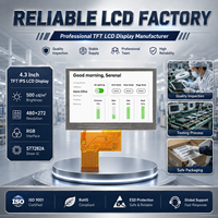 Modul LCD IPS TFT 4.3 Inci OEM Terintegrasi 480x272 Antarmuka RGB 500 Cd/m² Layar LCD Kustom untuk HMI Industri