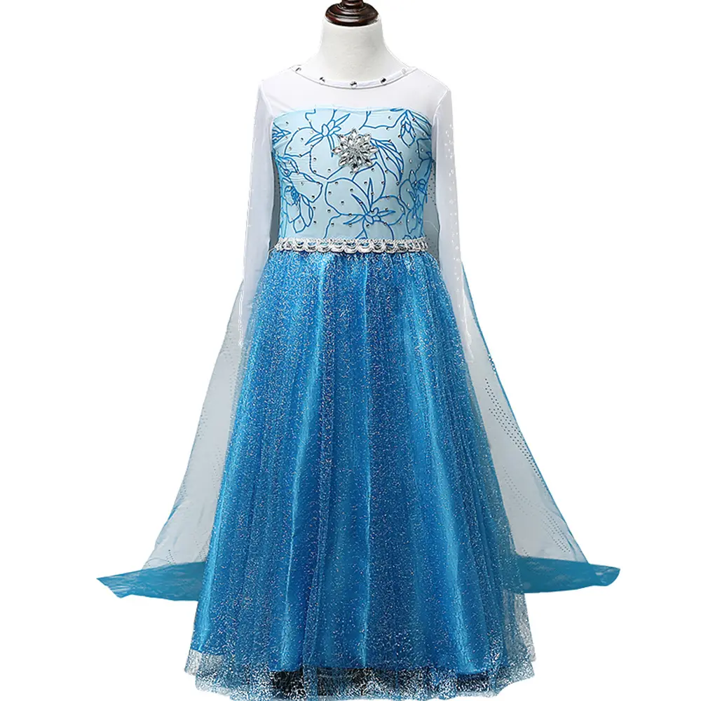 Online Kids Girls Dresses Elsa Frozn dress costume Princess Anna party dresses