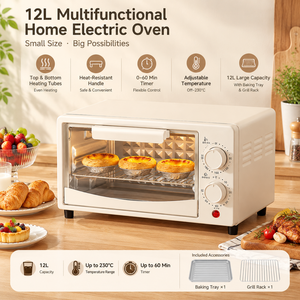 <span class=keywords><strong>Four</strong></span> à convection 12L 600W, commande mécanique, boîtier métallique, mini <span class=keywords><strong>four</strong></span> électrique pour la maison, l'hôtel, le commerce et l'extérieur - Product Image 4