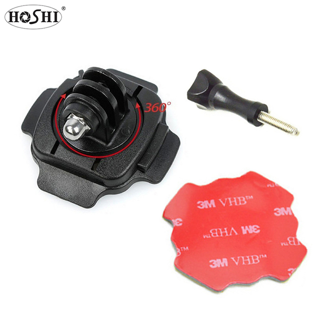 HOSHI Camera Accessories Kit 360 Degree Rotating Helmet Mount 3M Adhesive Sticker for Gopro Hero9/8 7/6/5 XIaomi Yi SJCAM