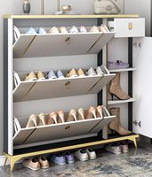 Meuble à chaussures intégré ultra-fin, armoire à chaussures moderne anti-poussière à ouverture rabattable pour hall d'entrée et petits espaces domestiques