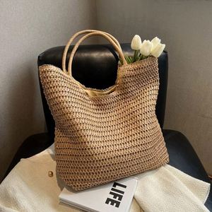 Bolsa de Playa de Gran Capacidad con Logotipo Personalizado, Bolso de Mano Tejido de Papel para Vacaciones en la Playa, Bolso de Hombro de Paja para Mujer para el Verano - Product Image 2