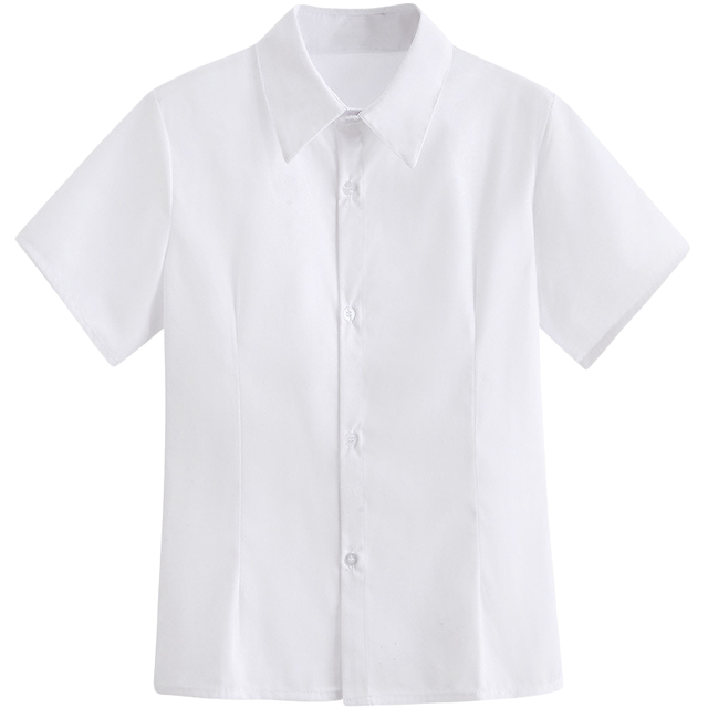 Best-selling Girls' School Shirts, School Uniforms for Students, White Short-sleeved and Long-sleeved Shirts