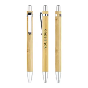 Promotional Personalized Customized Bamboo Ball Pen Eco Friendly Engraved Bamboo Ballpoint Pen With Logo