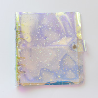 Hot Korea Laser Farbe Fotoalbum Fotos Halter PVC Transparente Sterne Sammeln Buch Album 6 Ringe Glitter Fotos Karten Ordner
