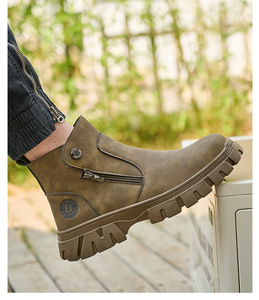 Chaussures <span class=keywords><strong>de</strong></span> sécurité pour soudeurs HS906-1, prix d'usine, antidérapantes, résistantes à l'usure, en cuir microfibre, avec fermeture éclair latérale - Product Image 5