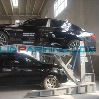Desain miring peralatan parkir vertikal lift dupleks mobil stacker 2 POS tempat parkir utama untuk tinggi rendah