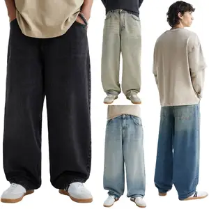 Gingtto Заводские пользовательские оптовые прямые джинсовые брюки мужские мешковатые джинсы