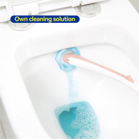 Ensemble de brosse de toilette jetable Baguette de nettoyage de cuvette de toilette écologique avec support avec recharges de nettoyant Système de nettoyage de salle de bain
