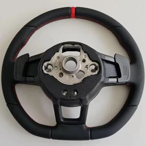 Volante de Cuero Personalizado para VW <span class=keywords><strong>Golf</strong></span> Polo Caddy Beetle MK4 <span class=keywords><strong>MK7</strong></span> 7.5R - Product Image 2