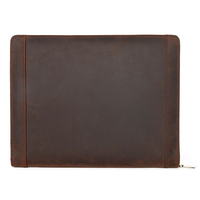 Porte-documents de voyage en cuir Crazy Horse pour hommes en gros, organiseur de documents A5, porte-tablette en cuir véritable