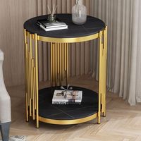 Table basse ronde noire de designers nordiques tendance pour salon, table d'appoint en céramique blanche, table basse à vendre